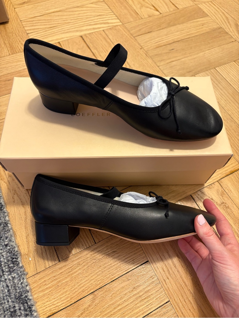 Loeffler Randall Black Leather Ballet Flats - Picture 3 of 6